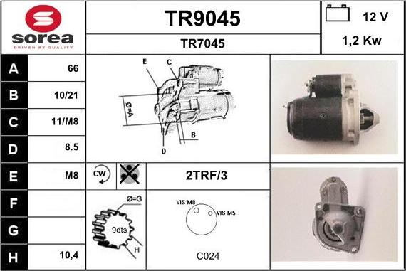 SNRA TR9045 - Starteris ps1.lv