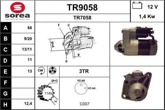 SNRA TR9058 - Starteris ps1.lv