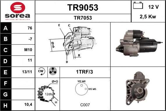 SNRA TR9053 - Starteris ps1.lv