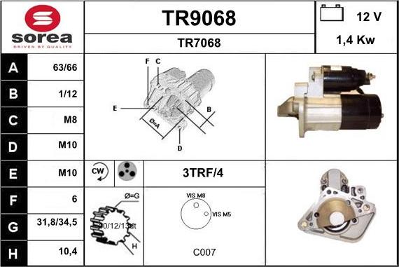 SNRA TR9068 - Starteris ps1.lv