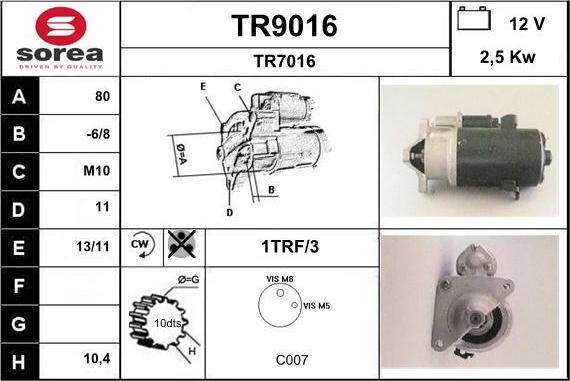 SNRA TR9016 - Starteris ps1.lv