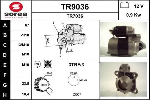 SNRA TR9036 - Starteris ps1.lv