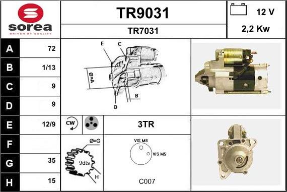 SNRA TR9031 - Starteris ps1.lv