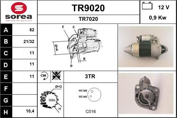 SNRA TR9020 - Starteris ps1.lv