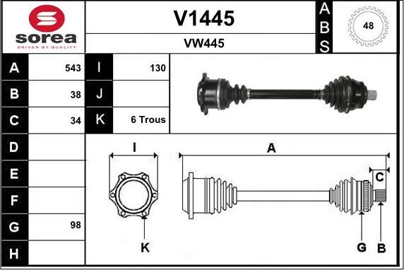 SNRA V1445 - Piedziņas vārpsta ps1.lv