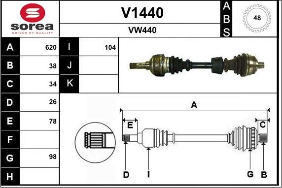 SNRA V1440 - Piedziņas vārpsta ps1.lv