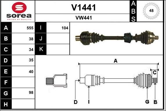 SNRA V1441 - Piedziņas vārpsta ps1.lv