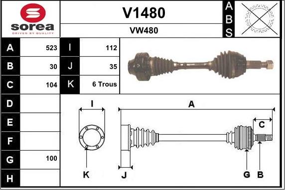 SNRA V1480 - Piedziņas vārpsta ps1.lv