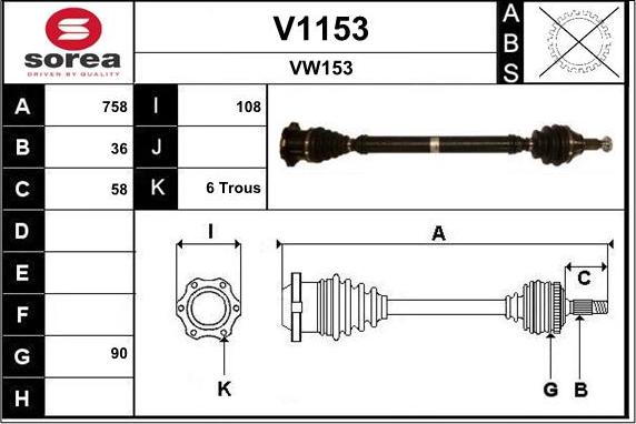 SNRA V1153 - Piedziņas vārpsta ps1.lv