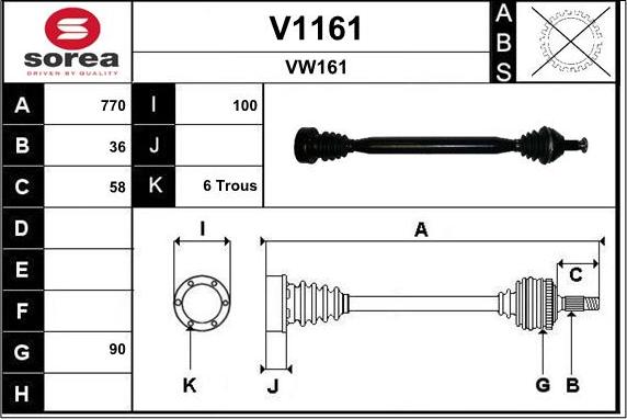 SNRA V1161 - Piedziņas vārpsta ps1.lv