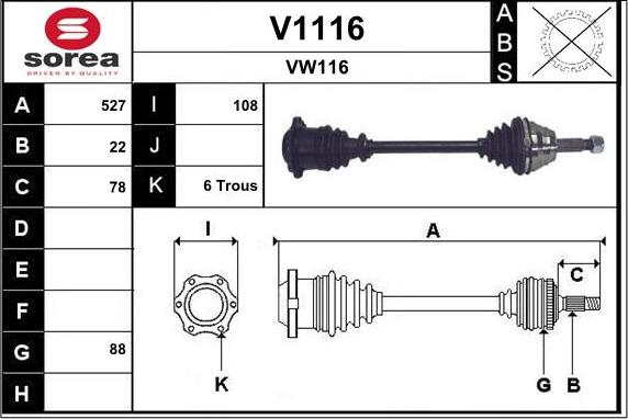 SNRA V1116 - Piedziņas vārpsta ps1.lv