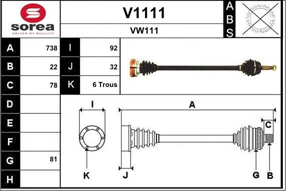 SNRA V1111 - Piedziņas vārpsta ps1.lv