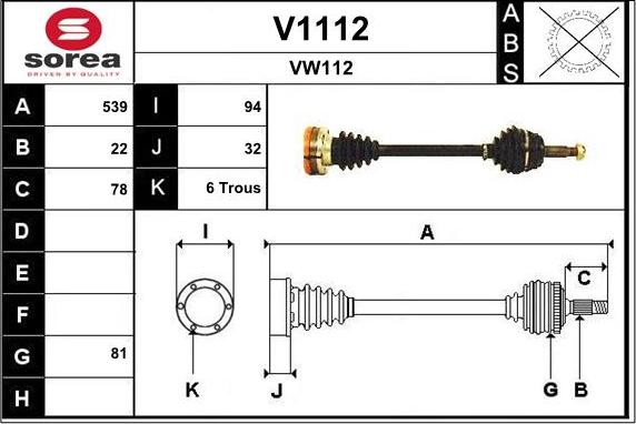 SNRA V1112 - Piedziņas vārpsta ps1.lv