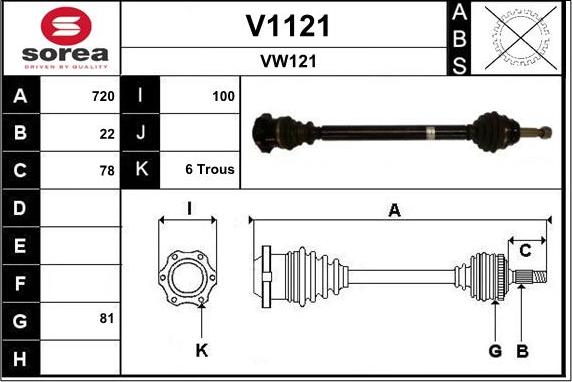 SNRA V1121 - Piedziņas vārpsta ps1.lv