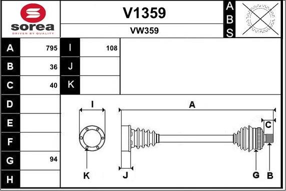 SNRA V1359 - Piedziņas vārpsta ps1.lv