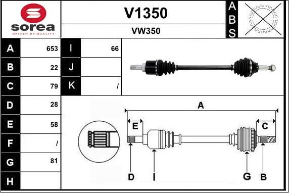 SNRA V1350 - Piedziņas vārpsta ps1.lv