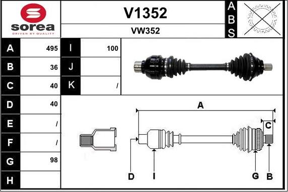 SNRA V1352 - Piedziņas vārpsta ps1.lv