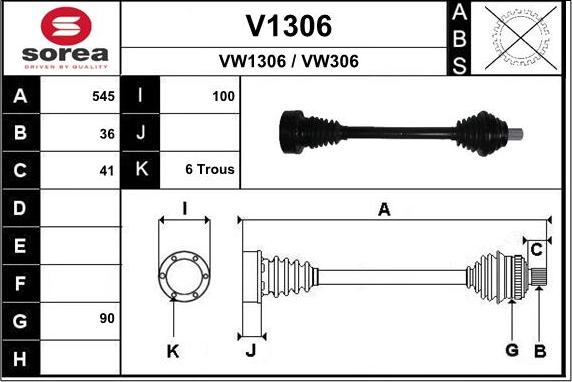 SNRA V1306 - Piedziņas vārpsta ps1.lv