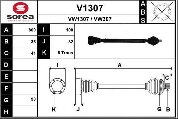 SNRA V1307 - Piedziņas vārpsta ps1.lv