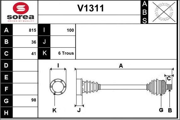 SNRA V1311 - Piedziņas vārpsta ps1.lv