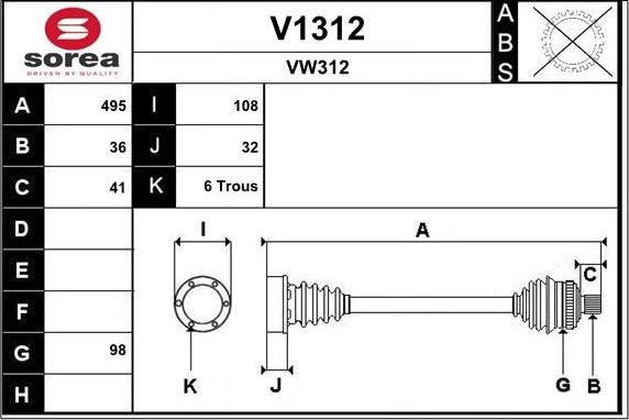 SNRA V1312 - Piedziņas vārpsta ps1.lv