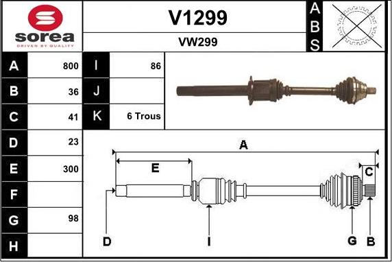 SNRA V1299 - Piedziņas vārpsta ps1.lv