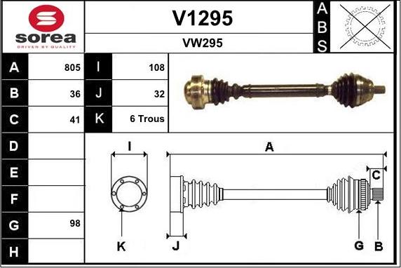 SNRA V1295 - Piedziņas vārpsta ps1.lv