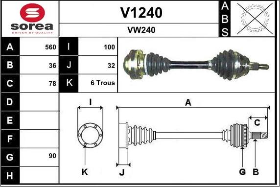 SNRA V1240 - Piedziņas vārpsta ps1.lv