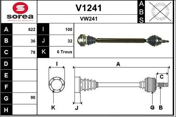 SNRA V1241 - Piedziņas vārpsta ps1.lv