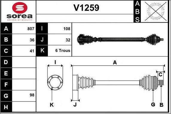 SNRA V1259 - Piedziņas vārpsta ps1.lv