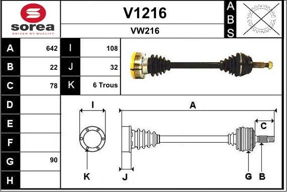 SNRA V1216 - Piedziņas vārpsta ps1.lv