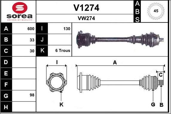 SNRA V1274 - Piedziņas vārpsta ps1.lv