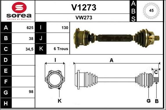 SNRA V1273 - Piedziņas vārpsta ps1.lv