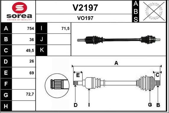 SNRA V2197 - Piedziņas vārpsta ps1.lv