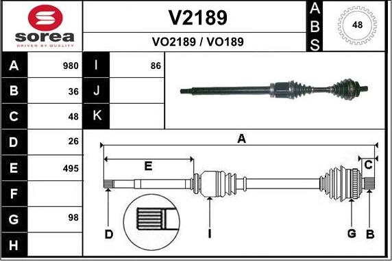 SNRA V2189 - Piedziņas vārpsta ps1.lv