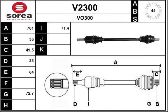 SNRA V2300 - Piedziņas vārpsta ps1.lv