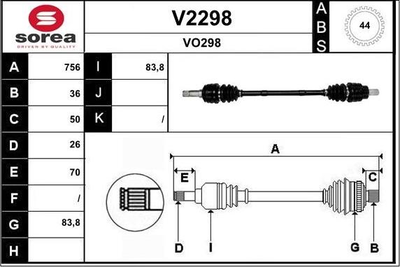 SNRA V2298 - Piedziņas vārpsta ps1.lv