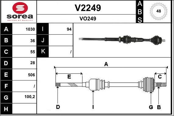 SNRA V2249 - Piedziņas vārpsta ps1.lv