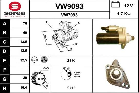 SNRA VW9093 - Starteris ps1.lv