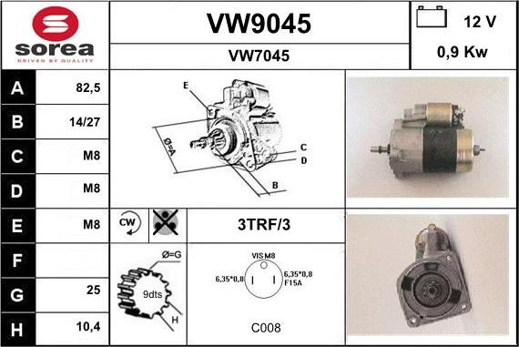 SNRA VW9045 - Starteris ps1.lv