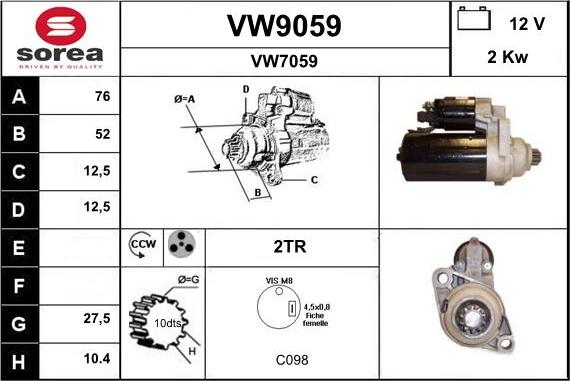 SNRA VW9059 - Starteris ps1.lv