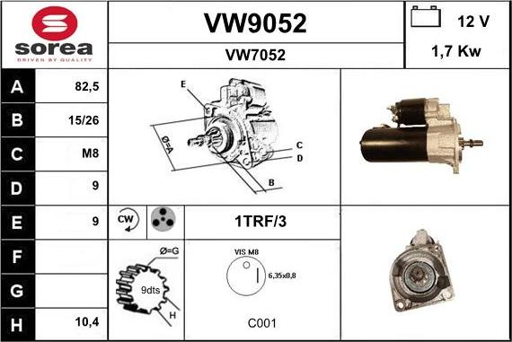 SNRA VW9052 - Starteris ps1.lv