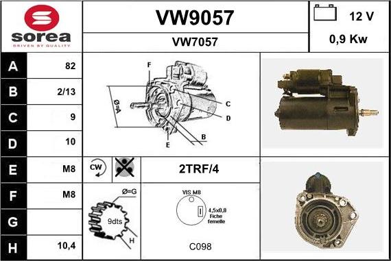 SNRA VW9057 - Starteris ps1.lv