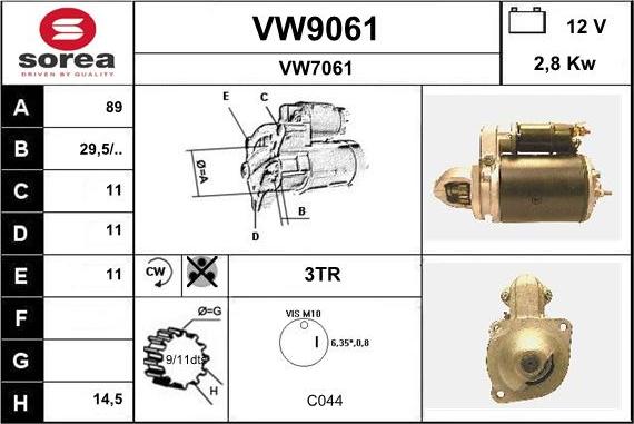 SNRA VW9061 - Starteris ps1.lv