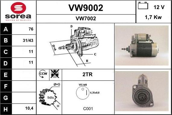 SNRA VW9002 - Starteris ps1.lv