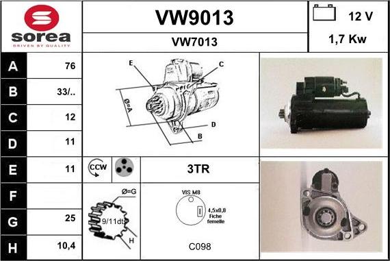 SNRA VW9013 - Starteris ps1.lv