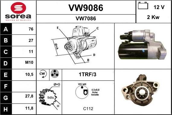 SNRA VW9086 - Starteris ps1.lv