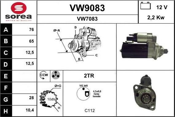 SNRA VW9083 - Starteris ps1.lv