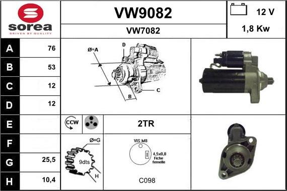 SNRA VW9082 - Starteris ps1.lv