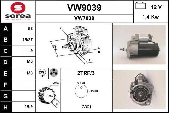 SNRA VW9039 - Starteris ps1.lv